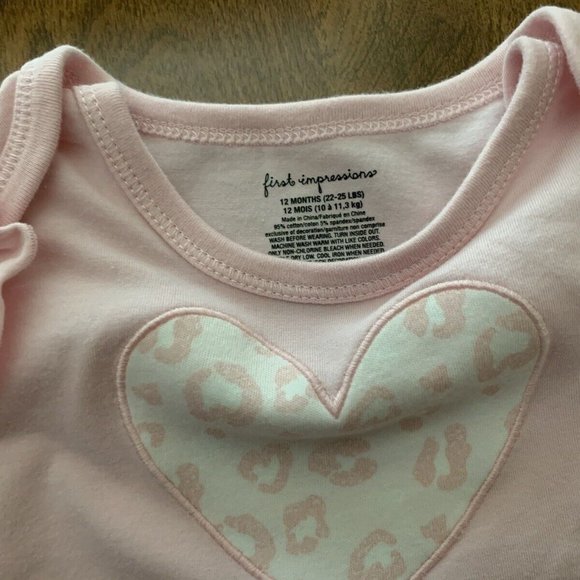 Toddler Girl’s 12 Month Heart Top & Jeans by First Impressions - Macy’s - Picture 2 of 6